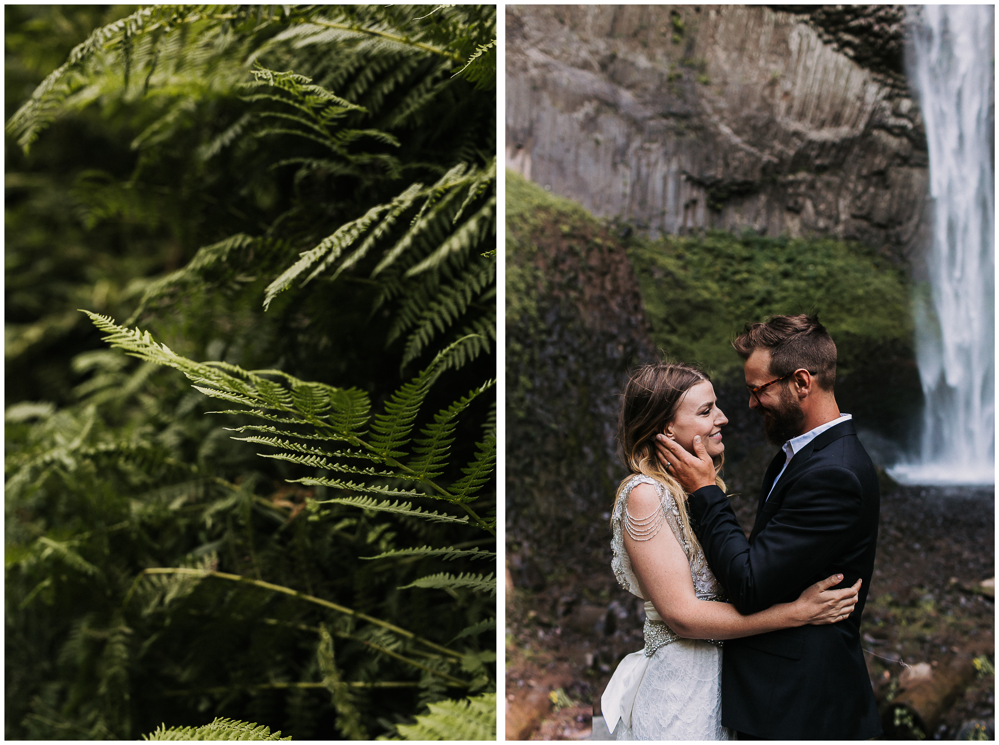 Columbia River Gorge Latourell Falls Elopement Pictures by Emily Nicole Photo
